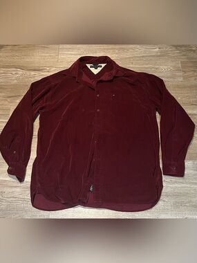 Tommy Hilfiger Men's Deep Wine Corduroy Button-Down Shirt